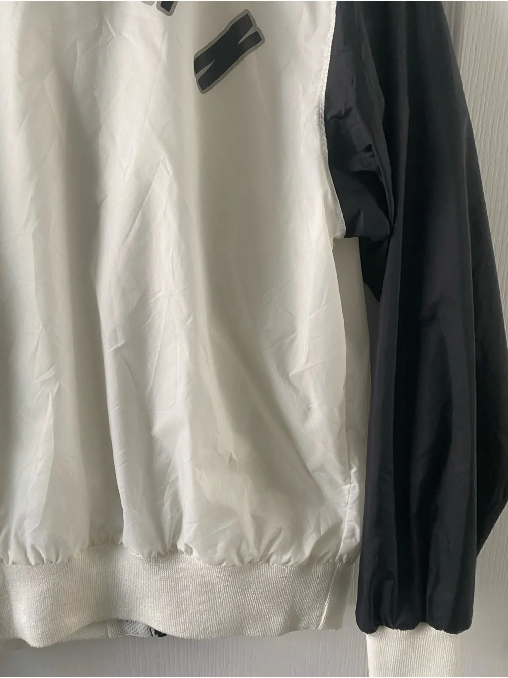 Jordan Flight MVP Black Off White Nylon Varsity Streetwear Y2K Bomber Jacket S